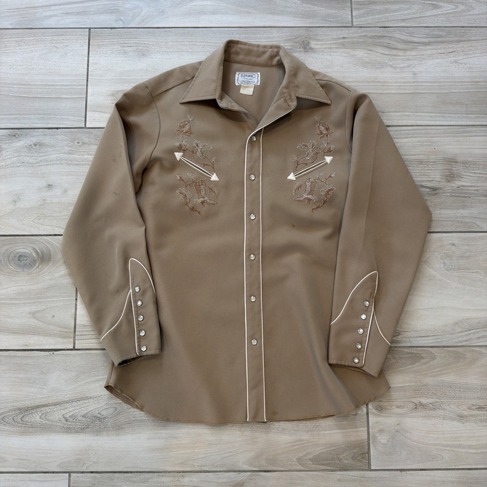 Vintage Men's 70s H Bar C Texas Ranch wear Embroidered Size Large L Mens